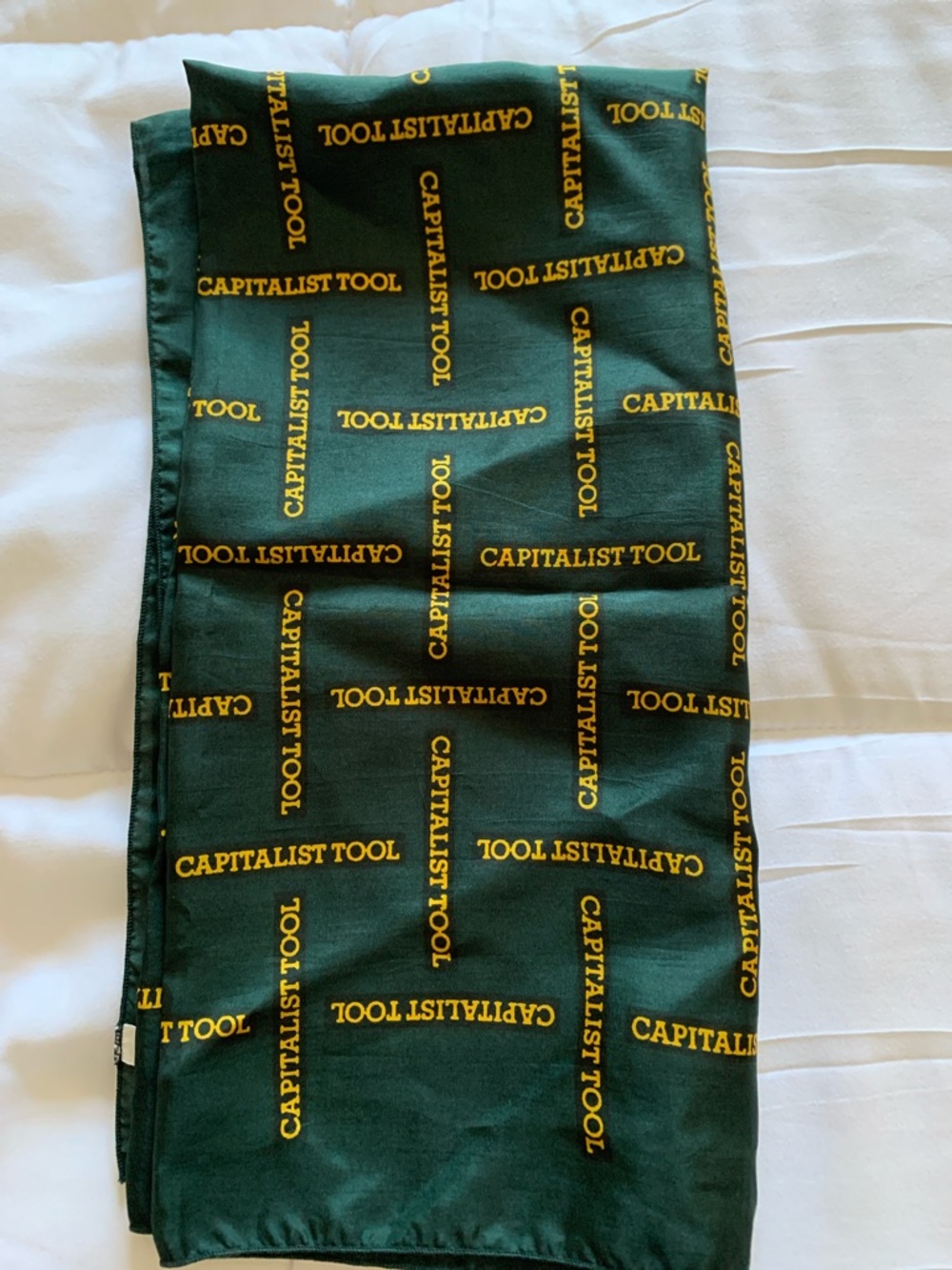 Vintage Forbes Green Scarf with Yellow print